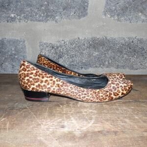 OH! HEALTHY HEELS sz 8.5 leopard cheetah fur low heels comfort